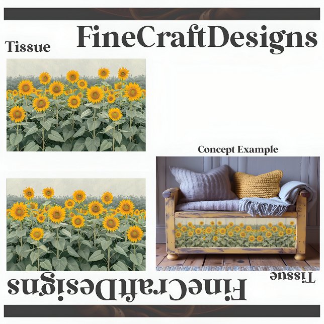 Papel De Seda Campo de Girasoles Script Decoupage L&R 153 (Subido por el creador)