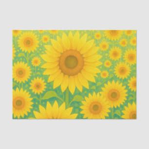 Papel De Seda Campo de Girasoles Vibrante Patrón