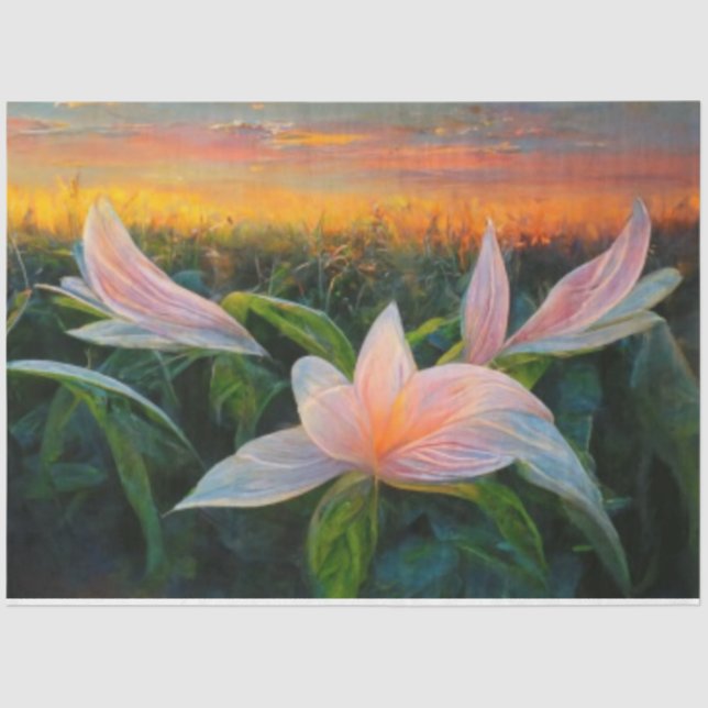 Papel De Seda Campo de la Decoración Floral de Lilys (Anverso)