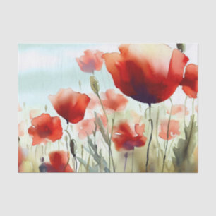 Papel De Seda Campo de las flores-adormidera (C) acuarela