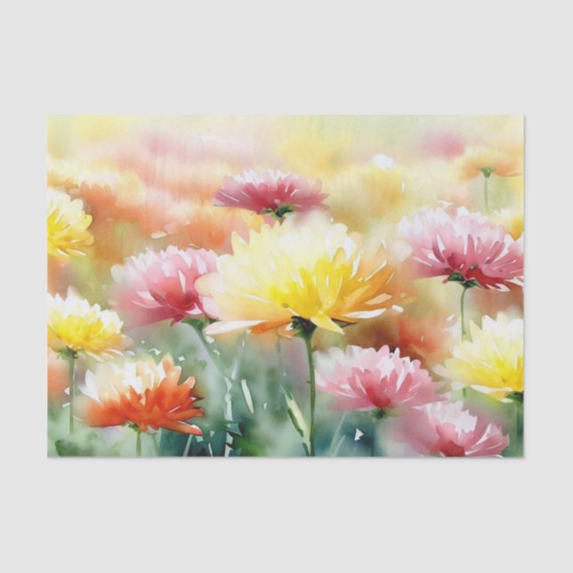 Papel De Seda Campo de las flores-crisantemo (D) (Anverso)