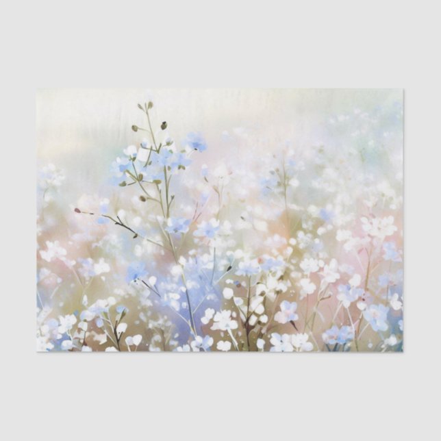 Papel De Seda Campo de las flores-Gypsophila (C) (Anverso)