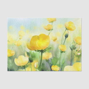 Papel De Seda Campo de las flores-mariposas (B)