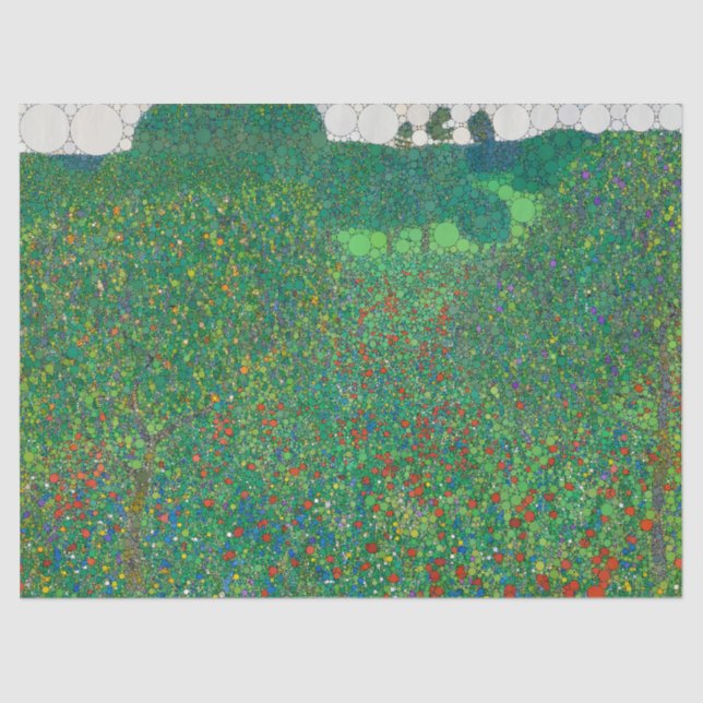 Papel De Seda Campo de los Coppies por After Gustav Klimt (Anverso)