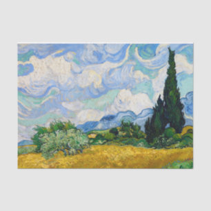 Papel De Seda Campo de trigo con cipreses de Vincent Van Gogh