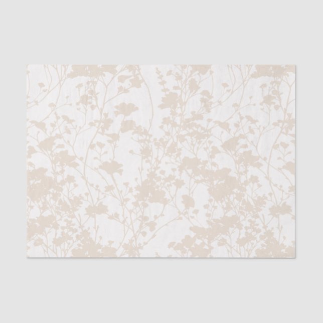 Papel De Seda Campo floral (Marfil - Champagne) (Anverso)