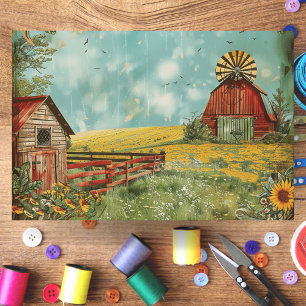 Papel De Seda Campo rural rústico y desenlace de granjas