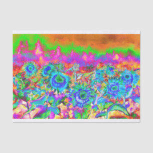 Papel De Seda Campos de girasol _ azul