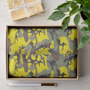 Papel De Seda Camuflaje amarillo y marrón, ejército