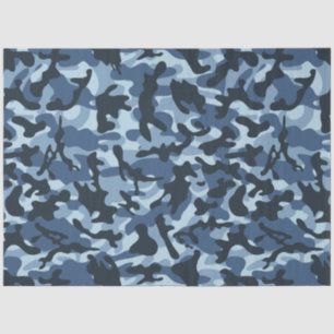 Papel De Seda Camuflaje azul
