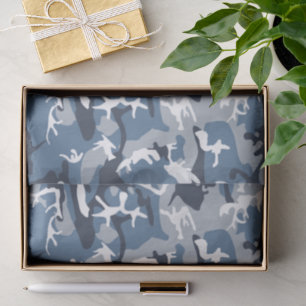 Papel De Seda Camuflaje azul de nieve en invierno, ejército