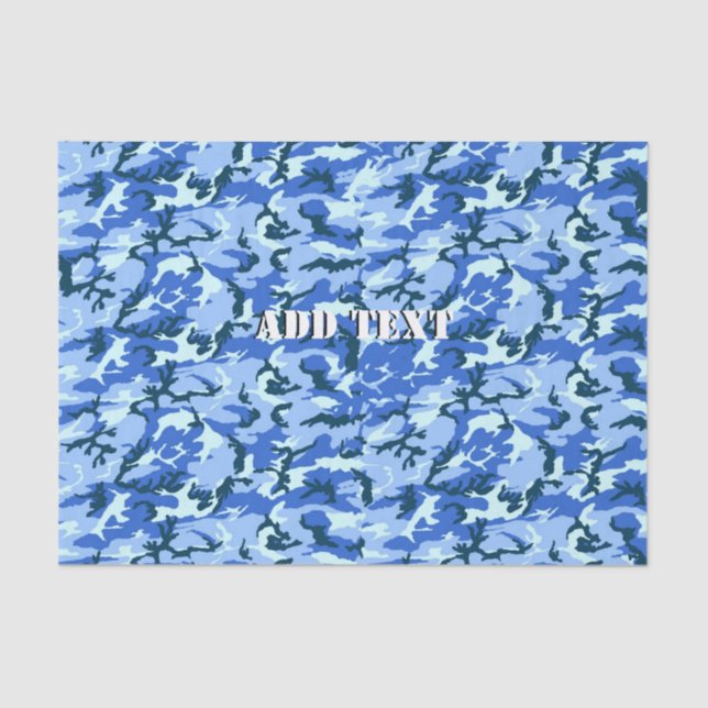 Papel De Seda Camuflaje azul del cielo de Woodland (Anverso)