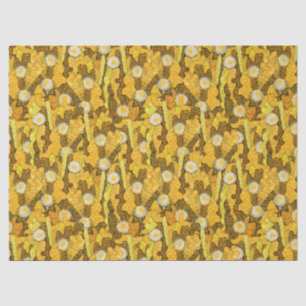 Papel De Seda Camuflaje de Cacti, patrón floral, amarillo dorado