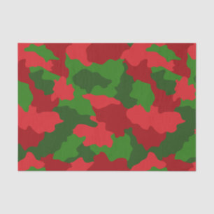 Papel De Seda Camuflaje de vacaciones rojo y verde
