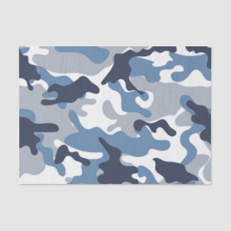 Papel De Seda Camuflaje del azul y del blanco