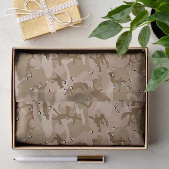 Papel De Seda Camuflaje del desierto con guijarros, militares, e (Regalo )