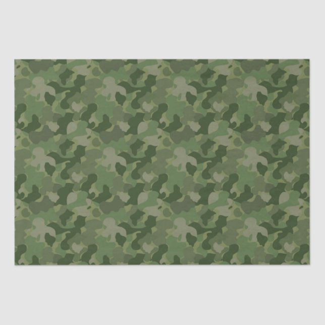 Papel De Seda Camuflaje del verde caqui (Anverso)