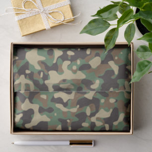 Papel De Seda Camuflaje Ejército Beige Verde de Camo