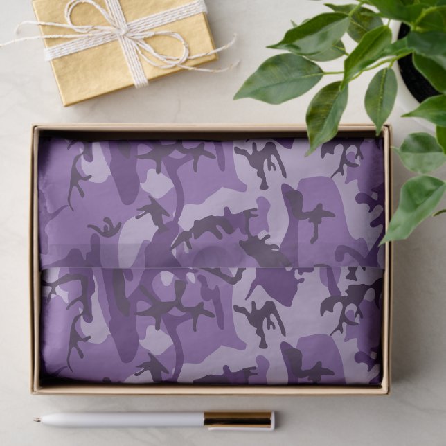 Papel De Seda Camuflaje morado, ejército (Regalo )