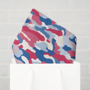 Papel De Seda Camuflaje rojo blanco y azul