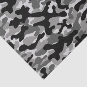 Papel De Seda Camuflaje Urbano Gris Negro