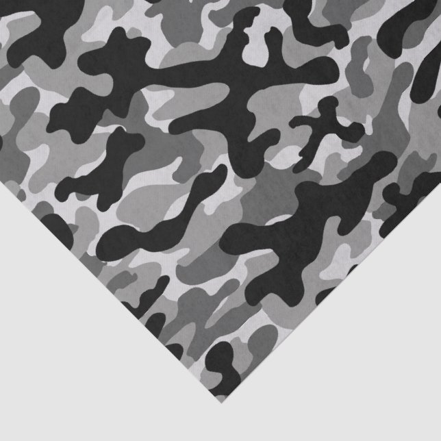 Papel De Seda Camuflaje Urbano Gris Negro (Detalle)