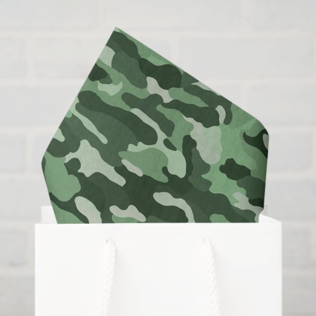Papel De Seda Camuflaje verde forestal (Bolsa de regalo)