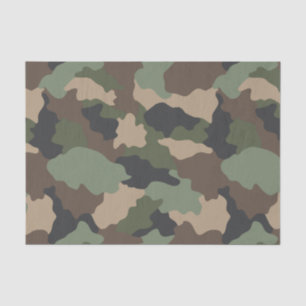 Papel De Seda Camuflar Woodland Camo Ejército Khaki Tan Negro