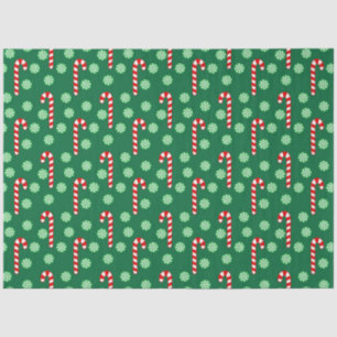 Papel De Seda Caña de Caramelo Roja Verde de Navidad