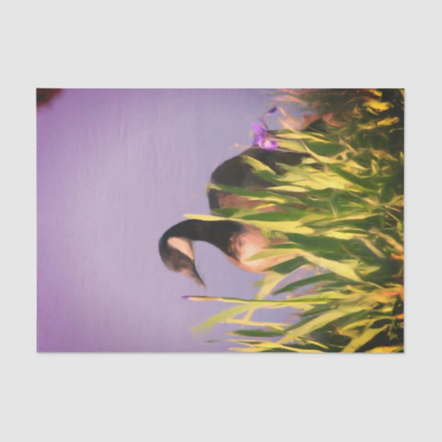 Papel De Seda Canadá Goose Irises Nature Art Decoupage (Anverso)