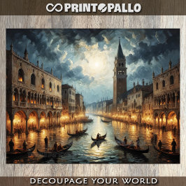 Papel De Seda Canal de Venecia en la luna