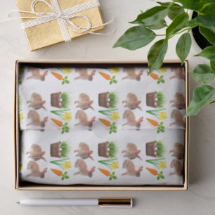 Papel De Seda Canasta de Fiesta Clásica de Pascua de Conejo y Za