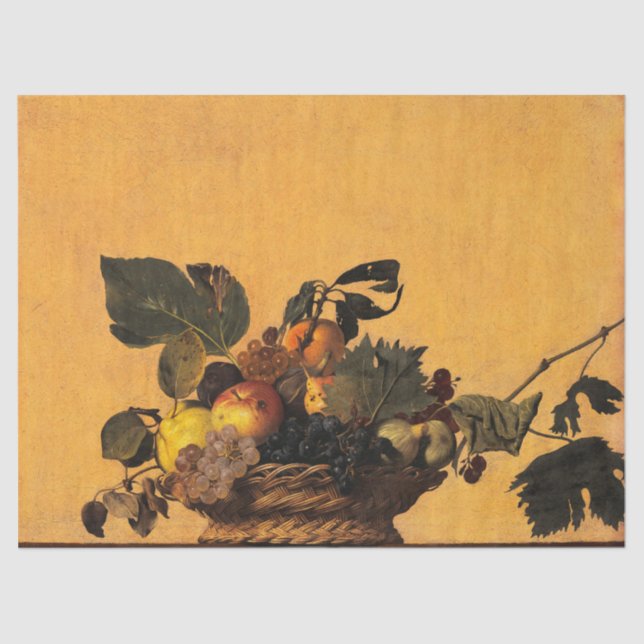 Papel De Seda Canasta de Fruta, Canestra de Frutta, por Caravagg (Anverso)