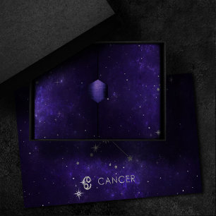 Papel De Seda Cáncer zodiaco morado Horoscopio Astrológico Cós