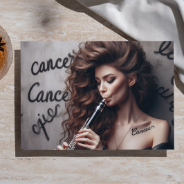Papel De Seda Cáncer Zodiaco Músico Clarinete Decoupage 