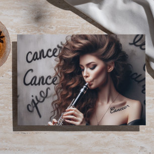 Papel De Seda Cáncer Zodiaco Músico Clarinete Decoupage 