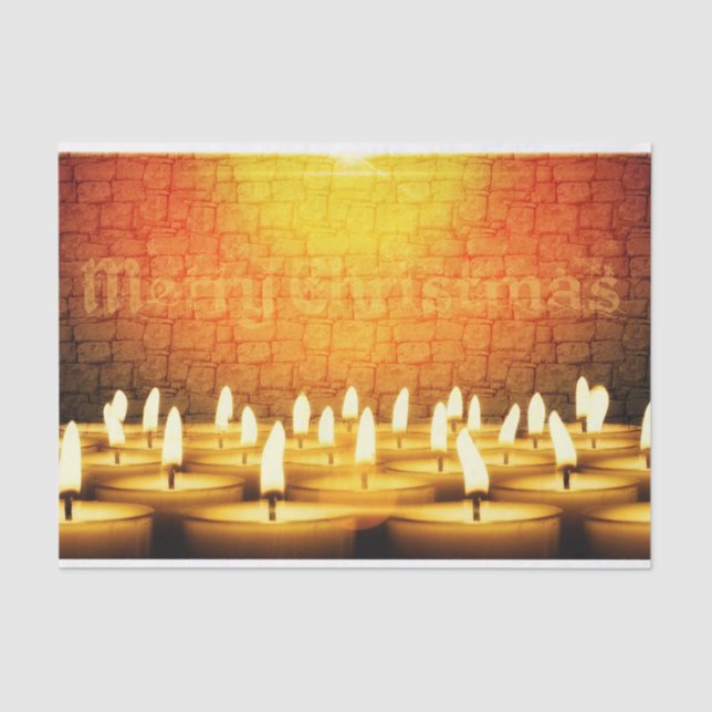 Papel De Seda Candelas en llamas - Feliz Navidad (Anverso)