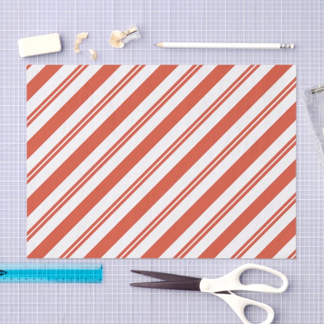 Papel De Seda Candy Cane Chorus-Big Stripe Diagonal (Artesanía)