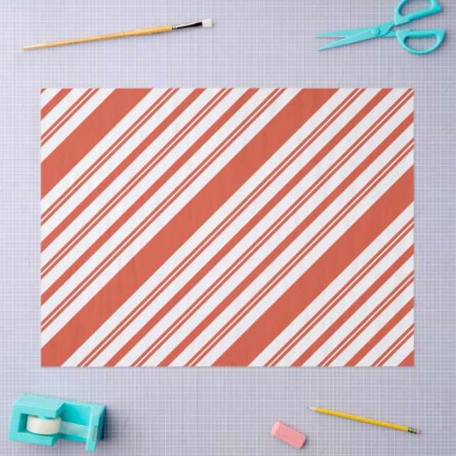 Papel De Seda Candy Cane Chorus-Stripe-Diagonal (Artesanía)