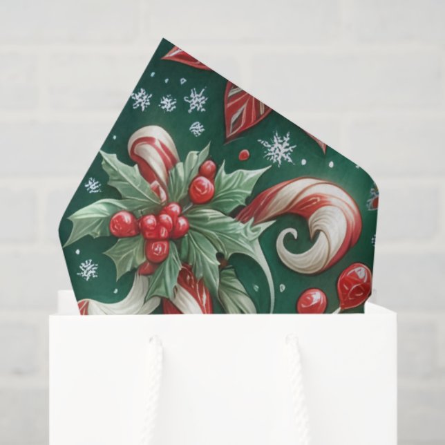 Papel De Seda Candy Cane Delight (Bolsa de regalo)