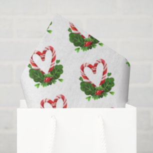 Papel De Seda Candy Cane Hearts Felices Fiestas Feliz Navidad