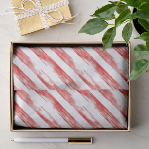 Papel De Seda Candy Cane Red Stripes Navidades