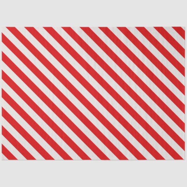 Papel De Seda Candy Cane Red White Stripes Navidades (Anverso)