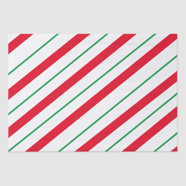Papel De Seda Candy Cane Stripe Holiday (Anverso)
