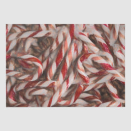 Papel De Seda Candy Cane Vintage Antiguos Navidades Rojos