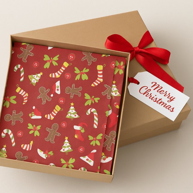 Papel De Seda Candy Canes, Navidades rojos alegres, pan de jengi (Subido por el creador)