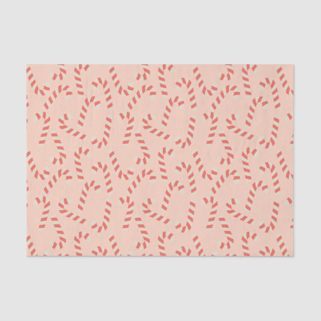 Papel De Seda Candy Canes, Navidades rosados de Peachy (Anverso)