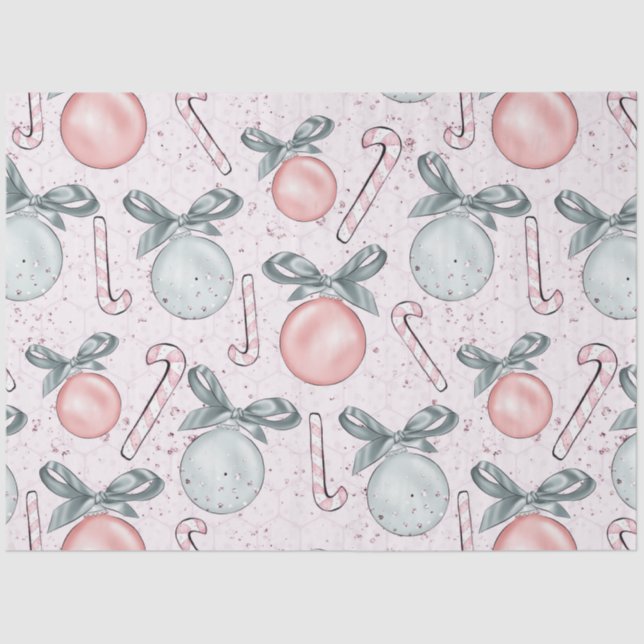 Papel De Seda Candy Canes Ornamentos de Navidad doblan Navidades (Anverso)