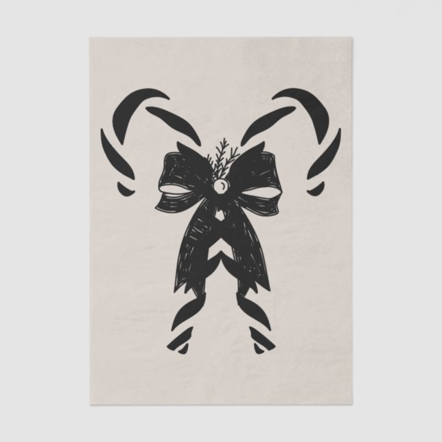 Papel De Seda Candy Canes with Pine Needles & Bow (Anverso)