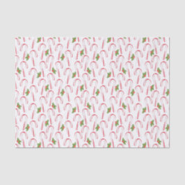 Papel De Seda Candy Canes y Holly Tissue Paper
